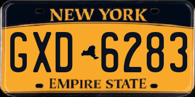 NY license plate GXD6283