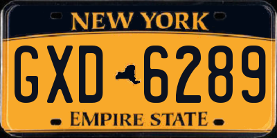 NY license plate GXD6289