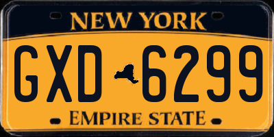 NY license plate GXD6299