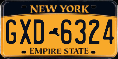 NY license plate GXD6324