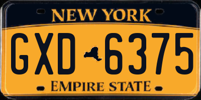 NY license plate GXD6375