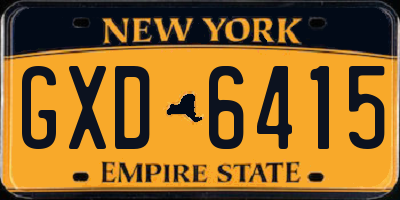 NY license plate GXD6415