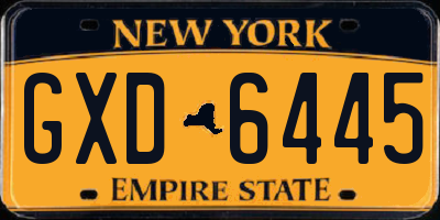 NY license plate GXD6445