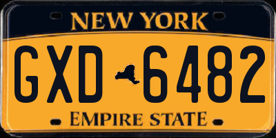 NY license plate GXD6482