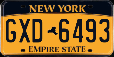 NY license plate GXD6493