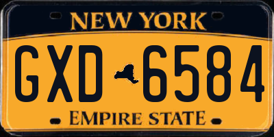 NY license plate GXD6584
