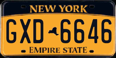 NY license plate GXD6646
