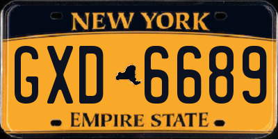 NY license plate GXD6689