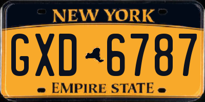 NY license plate GXD6787
