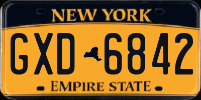 NY license plate GXD6842