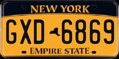 NY license plate GXD6869