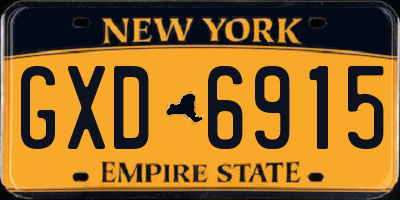 NY license plate GXD6915