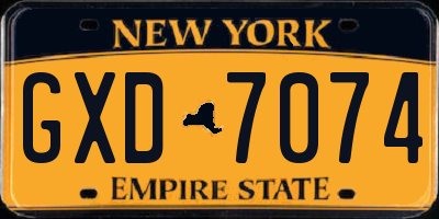 NY license plate GXD7074