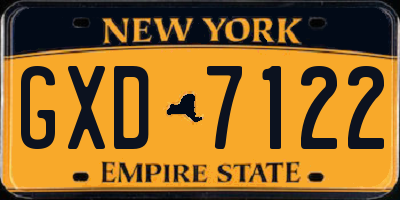 NY license plate GXD7122