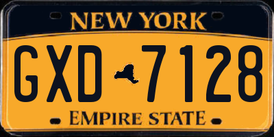 NY license plate GXD7128