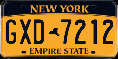 NY license plate GXD7212
