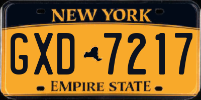 NY license plate GXD7217
