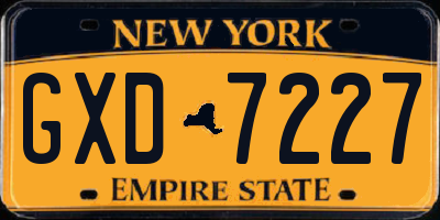 NY license plate GXD7227