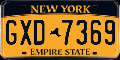NY license plate GXD7369