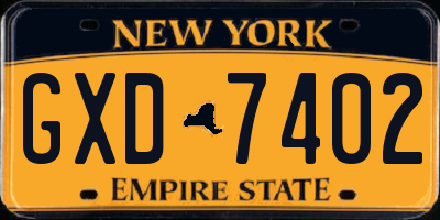 NY license plate GXD7402