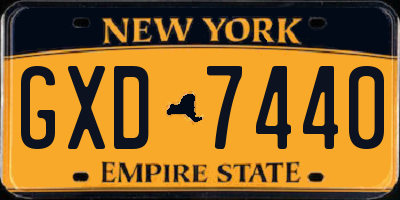 NY license plate GXD7440
