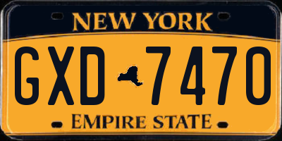 NY license plate GXD7470