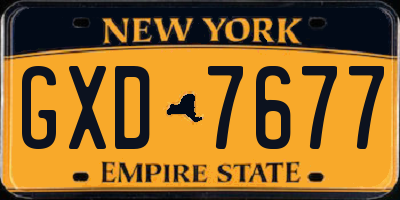 NY license plate GXD7677