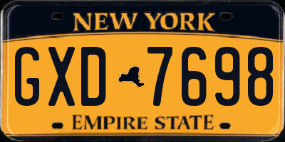 NY license plate GXD7698