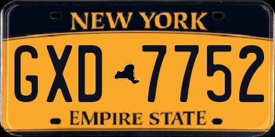 NY license plate GXD7752