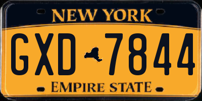 NY license plate GXD7844