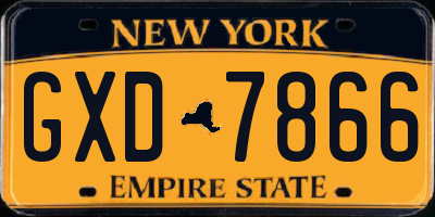 NY license plate GXD7866