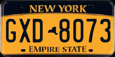 NY license plate GXD8073