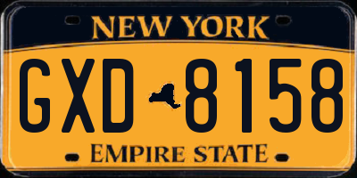 NY license plate GXD8158