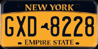 NY license plate GXD8228