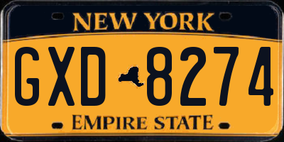 NY license plate GXD8274