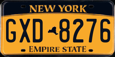 NY license plate GXD8276