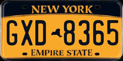 NY license plate GXD8365