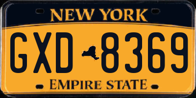 NY license plate GXD8369