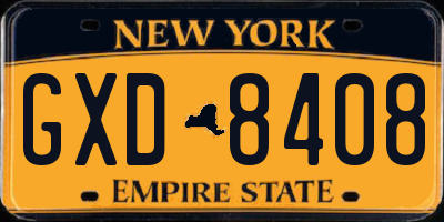 NY license plate GXD8408