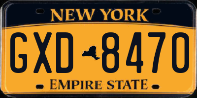 NY license plate GXD8470