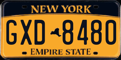 NY license plate GXD8480