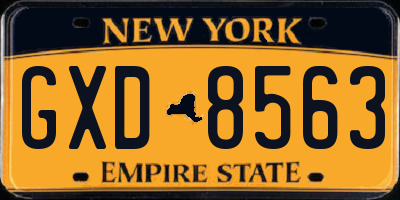 NY license plate GXD8563