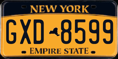 NY license plate GXD8599