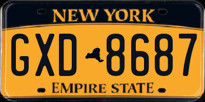 NY license plate GXD8687