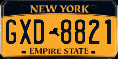 NY license plate GXD8821