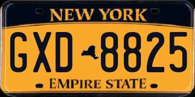 NY license plate GXD8825