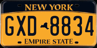 NY license plate GXD8834