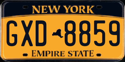 NY license plate GXD8859