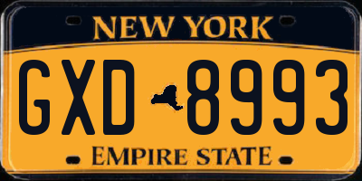NY license plate GXD8993