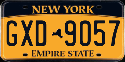 NY license plate GXD9057